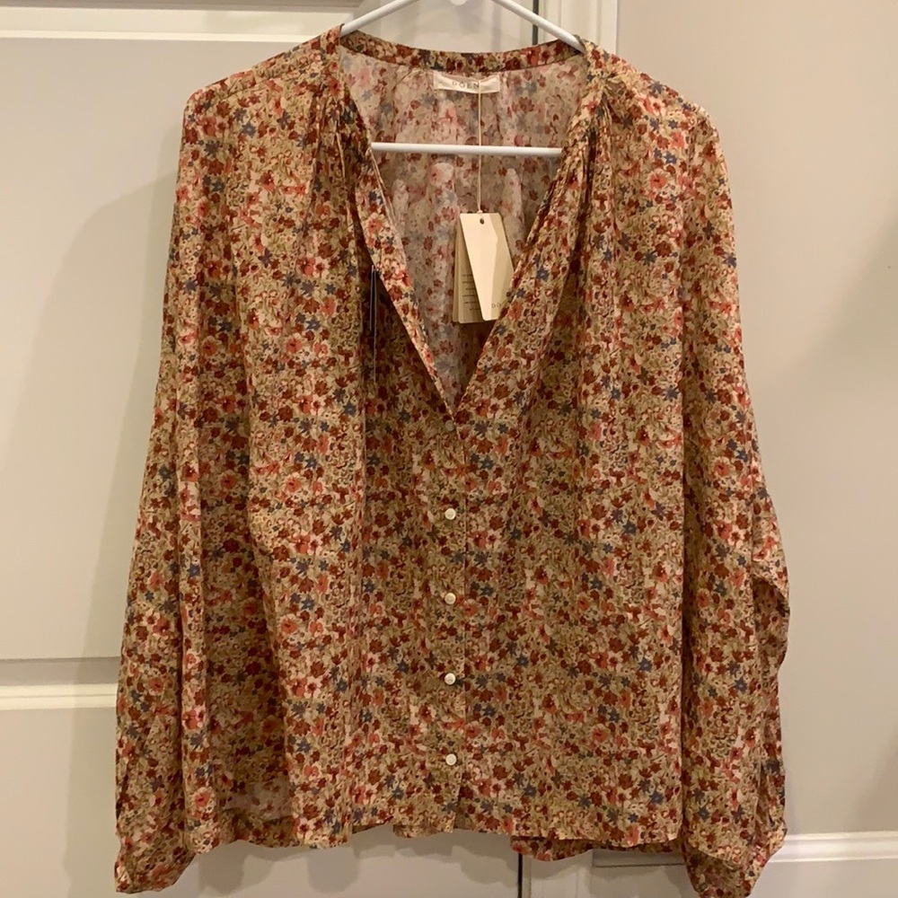 Doen Jane Blouse in Pink Valley Floral L